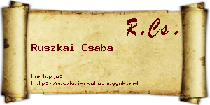 Ruszkai Csaba névjegykártya